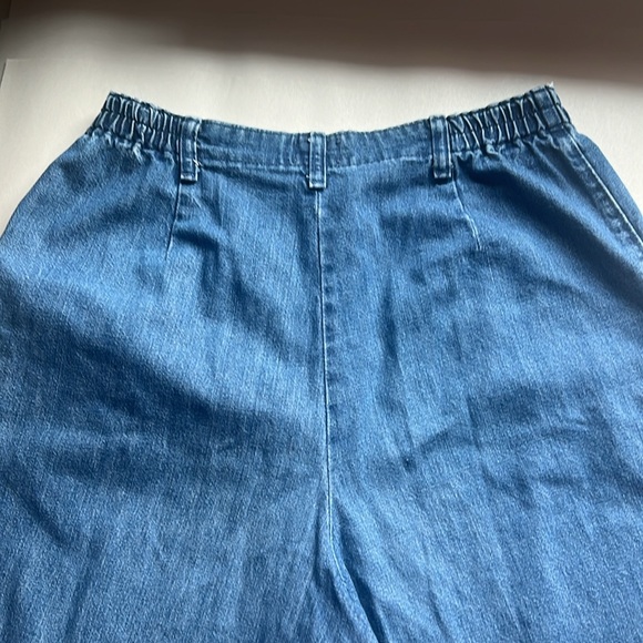 Vintage Lee 100% Cotton Super Highrise Pleated Denim Bermuda Short Sz14VTG=8-10 - Picture 10 of 10